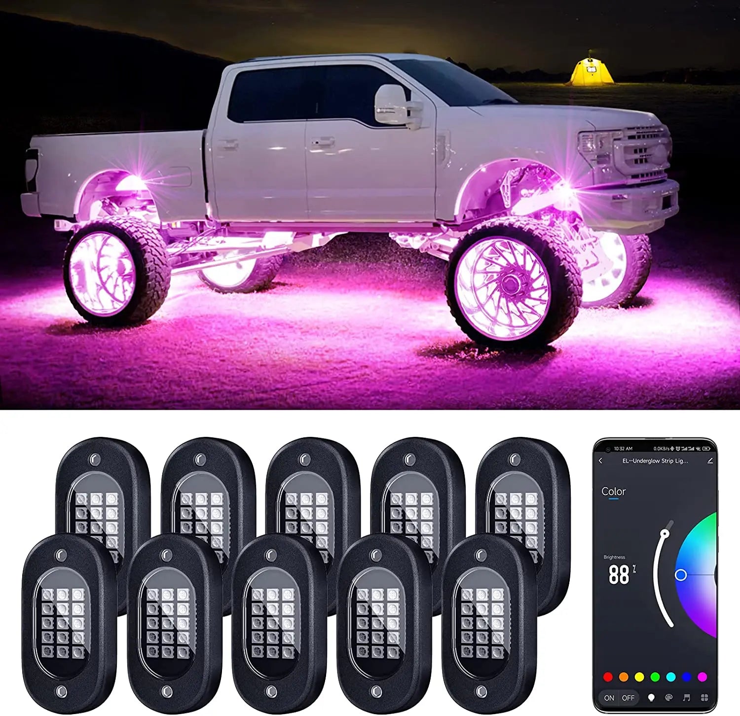 RGB Underglow Lights for Trucks – App Control + Music Sync | Offroad LED Kit
