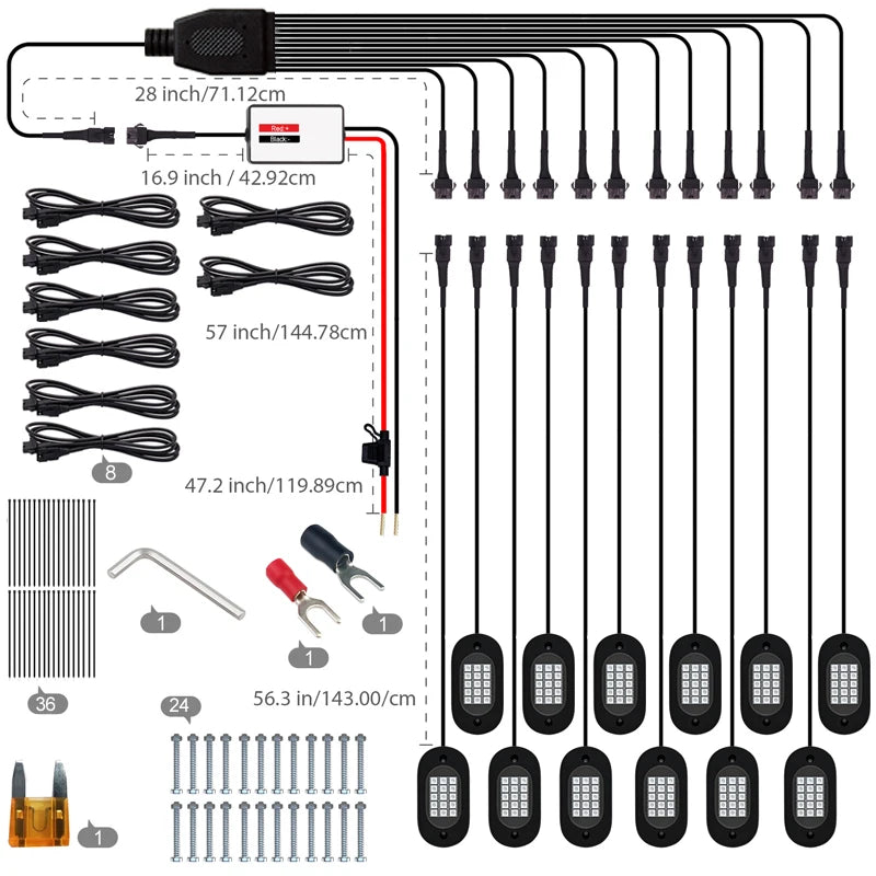 RGB Underglow Lights for Trucks – App Control + Music Sync | Offroad LED Kit